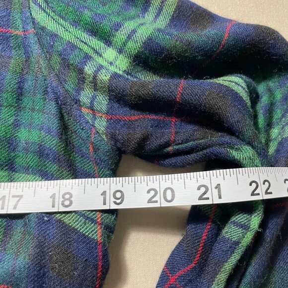 American Eagle Button-down Flannel Plaid - Blue/Green S - Picture 9 of 10
